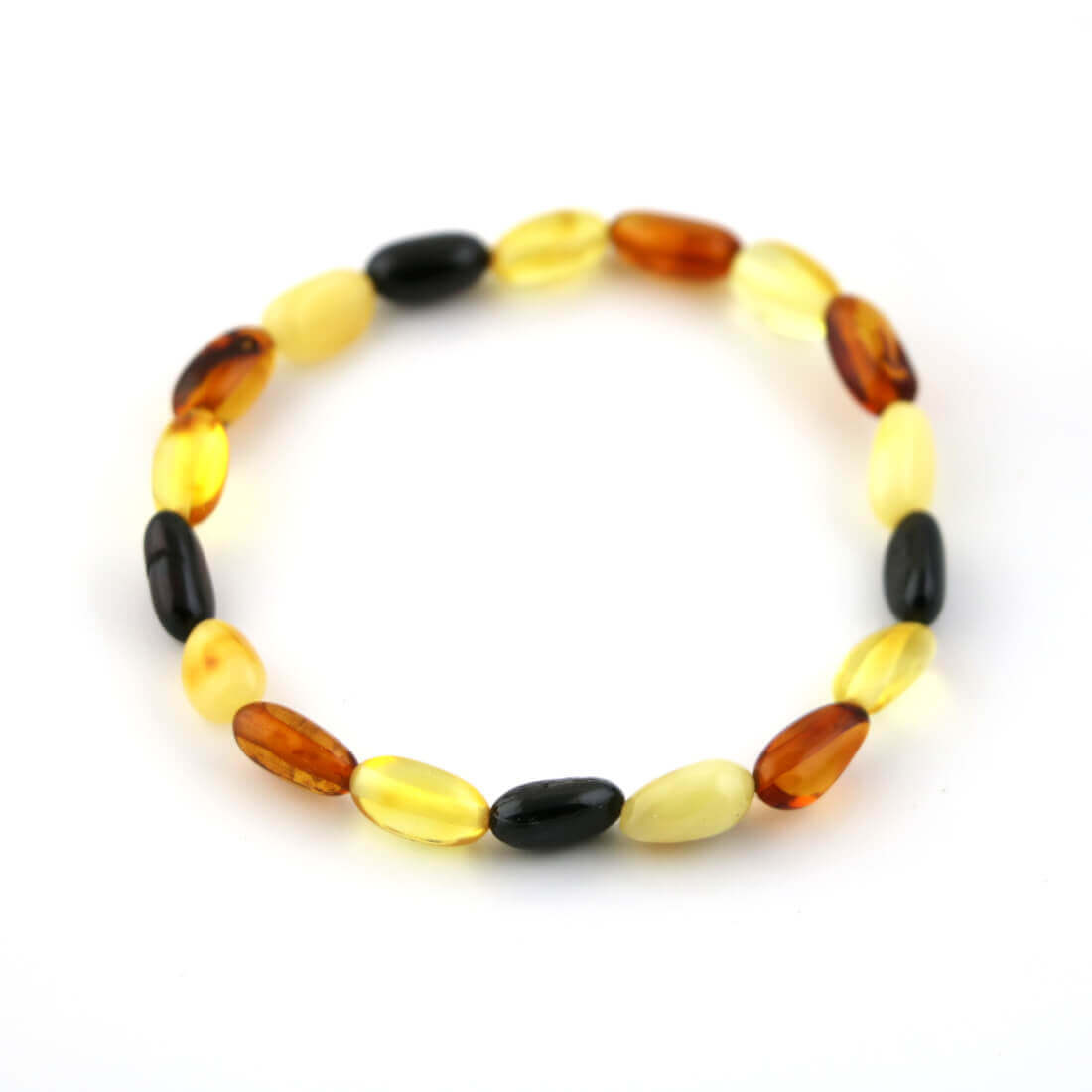 letizia lucido bracciale ambra in ovali multicolor
