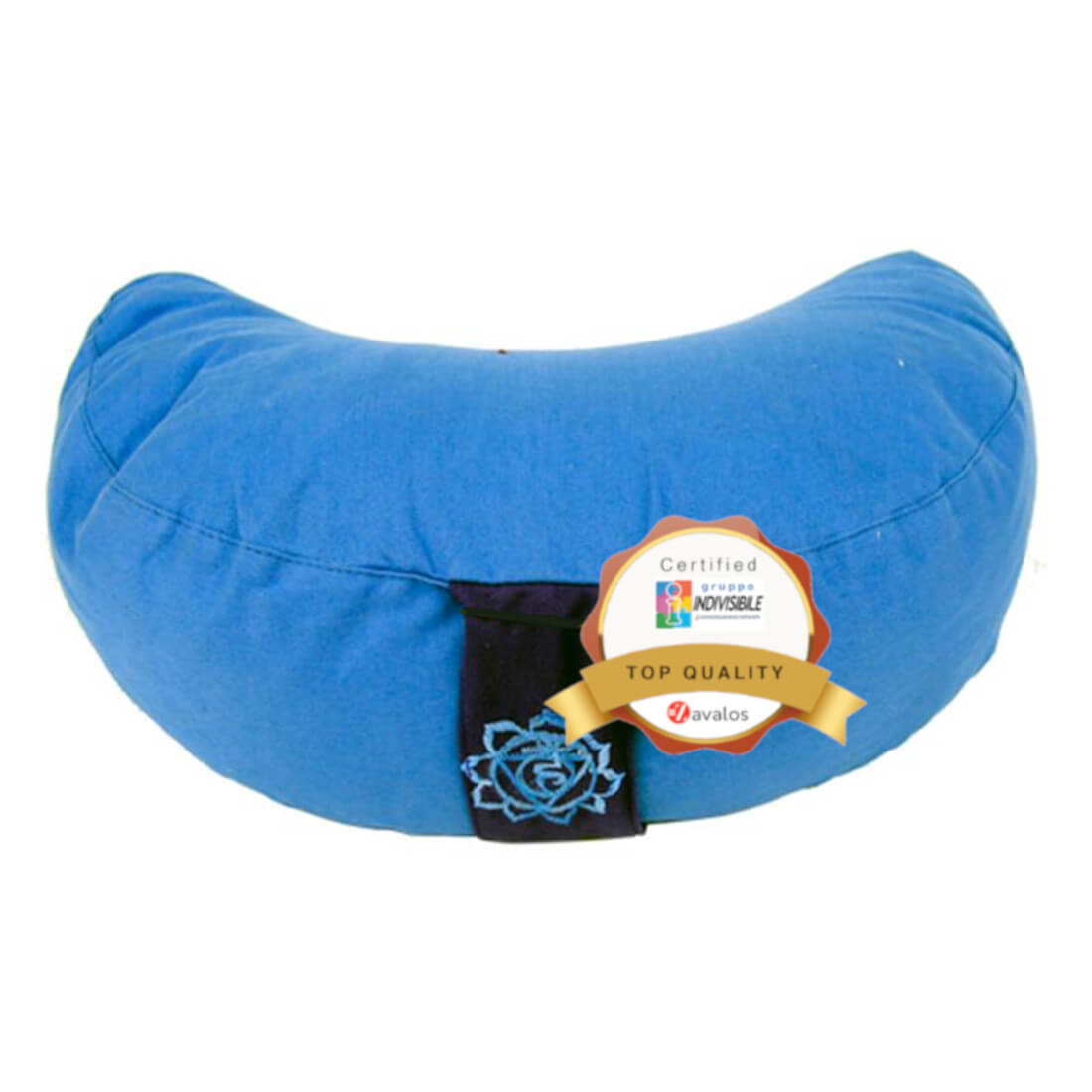 Cuscino yoga rotondo blu